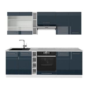 Vicco KUCHYNSKÁ LINKA Fame-Line Tmavomodrá vysoký lesk/biela 235 cm , AP Marble vyobraziť