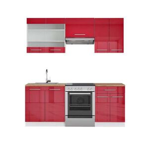 Vicco KUCHYNSKÝ KÚT Fame-Line Bordeaux vysoký lesk/biela 200 cm , AP Oak vyobraziť