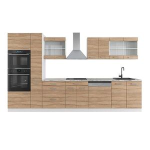 Vicco KUCHYNSKÁ LINKA R-Line Sonoma/White 350 cm s vysokou skrinkou, s pracovnou doskou vyobraziť