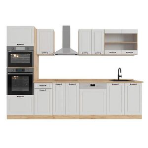 Vicco KUCHYNSKÝ KÚT R-Line Biely vidiecky dom/zlatý dub 300 cm s vysokou skriňou, dub AP vyobraziť