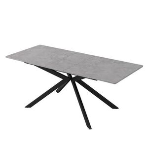 Modfu ROZKLADACÍ jedálenský stôl z MDF 180x70x76 cm čierny a sivý s krížovou podnožou a cementovým dekorom vyobraziť