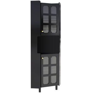 Modfu ROHOVÁ komoda z MDF 63, 5x17x157, 5 cm čierna s LED osvetlením, lakovaným povrchom a úsporným rohovým dizajnom vyobraziť