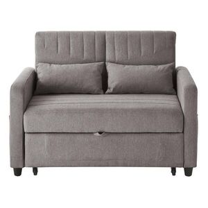 Modfu ROZKLADACIA pohovka z peny a bavlneno-lanového poťahu 114x77x82, 5 cm sivá s 3-stupňovo polohovateľným operadlom a výsuvným lôžkom vyobraziť