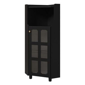 Modfu ROHOVÁ komoda z MDF 63, 5x16, 5x124 cm čierna s lakovaným povrchom, LED osvetlením a ovládaním cez aplikáciu vyobraziť