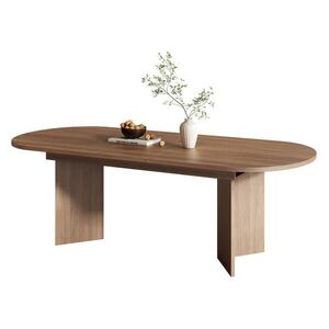 Modfu ROZKLADACÍ jedálenský stôl z MDF 200x90x75 cm orechový so zaoblenými rohmi a zosilnenou doskou vyobraziť