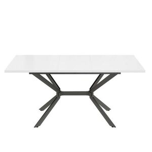 Modfu JEDÁLENSKÝ stôl z MDF 160x80x75 cm biely s rozkladacím mechanizmom a stabilnými kovovými nohami vyobraziť