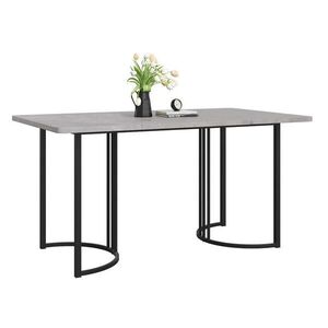 Modfu JEDÁLENSKÝ stôl z MDF 140x80x75 cm sivý s kovovou konštrukciou, mramorovým dekorom a nastaviteľnými nožičkami vyobraziť