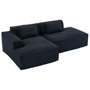 Modfu SEDAČKA z polyesteru 233x129x70 cm čierna s odolným poťahom a pružným sedením pre malé priestory vyobraziť
