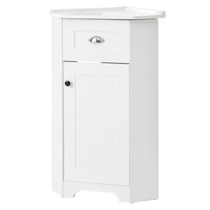 Modfu KÚPEĽŇOVÁ skrinka z MDF 59x42, 5x90, 5 cm biela s keramickým umývadlom, úložným priestorom a kovovými úchytkami vyobraziť