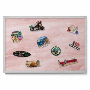 TULUP MAGNETICKÁ TABUĽA 60x40 cm strieborný rám – Prírodné boho listy vyobraziť