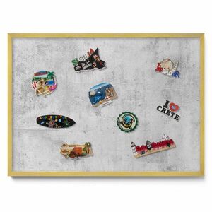TULUP MAGNETICKÁ TABUĽA 70x50 cm zlatý rám – Prírodné boho listy vyobraziť