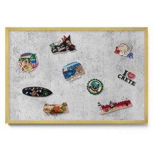 TULUP MAGNETICKÁ TABUĽA 60x40 cm zlatý rám – Prírodné boho listy vyobraziť