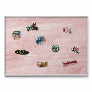 TULUP MAGNETICKÁ TABUĽA 100x70 cm strieborný rám – Prírodné boho listy vyobraziť