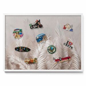 TULUP MAGNETICKÁ TABUĽA 70x50 cm biely rám – Prírodné boho listy vyobraziť
