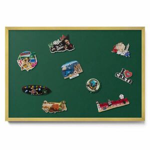 TULUP MAGNETICKÁ TABUĽA 60x40 cm zlatý rám – Svetlohnedá farba vyobraziť