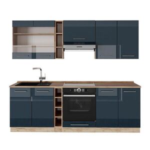 Vicco KUCHYNSKÝ KÚT Fame-Line Tmavomodrá vysoký lesk/dub Goldkraft 235 cm , AP Oak vyobraziť