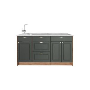 Vicco KUCHYNSKÝ BLOK Fame-Line, Zelený a zlatý vidiecky dom, 150 cm, AP Marble vyobraziť