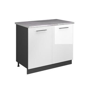 Vicco SPODNÁ SKRINKA POD DREZ Fame-Line, Biely vysoký lesk/antracitová, 100 cm, AP Marble vyobraziť