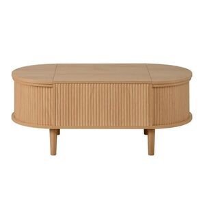 OKWISH KONFERENČNÝ stolík 100/48/53, 5 cm dubová farba výškovo nastaviteľný z MDF s úložným priestorom vyobraziť