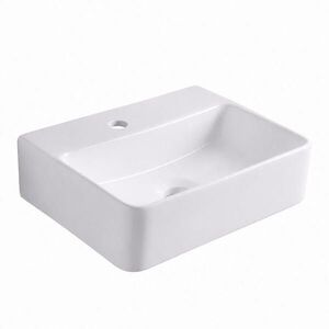 Relaxdays UMÝVADLO Biele keramické závesné hranaté s otvorom na batériu 37x27 cm vyobraziť