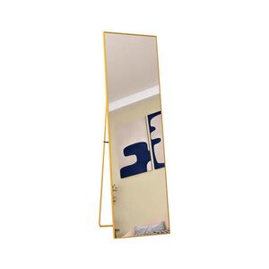 STOJACE zrkadlo 140x40 cm – Voľne stojace a namontovateľné na stenu, zlatý rám z hliníkovej zliatiny vyobraziť
