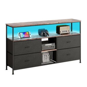 TV STOLÍK 137 CM - Vzhľad tigrovaného dreva so zásuvkami z látky tigrovaného dreva vyobraziť