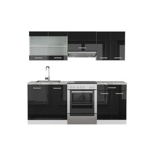 Vicco KUCHYNKA R-Line Čierna vysoký lesk/biela 200 cm Bez pracovnej dosky vyobraziť
