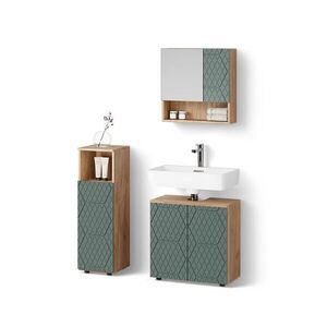 Livinity® SÚPRAVA KÚPEĽŇOVÉHO NÁBYTKU Ronco, zelená/Dub Goldkraft, 3-dielna vyobraziť