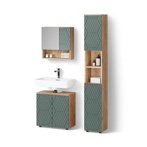Livinity® SÚPRAVA KÚPEĽŇOVÉHO NÁBYTKU Ronco, zelená/Dub Goldkraft, 3-dielna vyobraziť