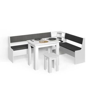 Livinity® ROHOVÁ LAVICOVÁ SKUPINA Tiberio biely 210 x 150 cm so stolom vyobraziť