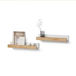 Livinity® NÁSTENNÁ POLICA Lorena Biely/zlatý dub 60 x 10 cm Sada 2 ks vyobraziť
