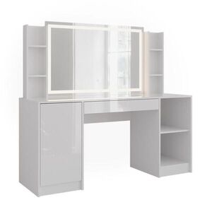 Vicco TOALETNÝ STOLÍK Sherry, biely/Biely vysoký lesk, 158.2 cm so zrkadlom LED vyobraziť