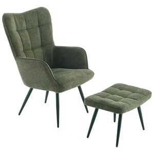 Ti'me RELAXAČNÉ KRESLO S PODNOŽKOU, kov, textil, zelená vyobraziť