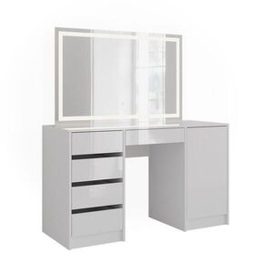 Vicco TOALETNÝ STOLÍK Sherry, biely/Biely vysoký lesk, 128.2 cm so zrkadlom LED vyobraziť