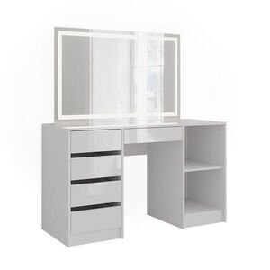 Vicco TOALETNÝ STOLÍK Sherry, biely/Biely vysoký lesk, 128.2 cm so zrkadlom LED vyobraziť