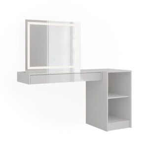Vicco TOALETNÝ STOLÍK Sherry, biely, 140.2 cm s LED zrkadlom a otvorenou policou vyobraziť