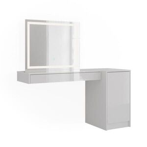 Vicco TOALETNÝ STOLÍK Sherry, biely, 140.2 cm s LED zrkadlom a modulom s dvierkami vyobraziť