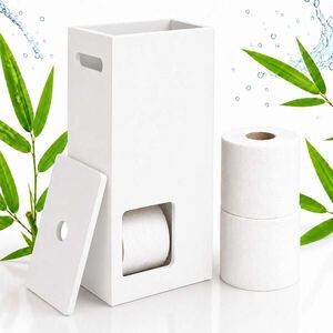 Relaxdays ZÁSOBNÍK Biely na toaletný papier 8 roliek MDF vyobraziť
