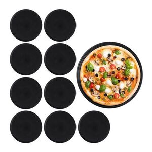 Relaxdays PLECH Čierny na pizzu 10-dielna-sada nepriľnavý 32 cm vyobraziť