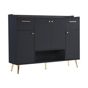Urban Meuble KOMODA, 2 zásuvkami, 4 dverami, kovfüße modernáes design, viel stauraum, čierna vyobraziť