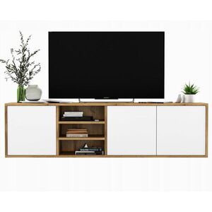 Meble Lindner TV stolík Apollo dub Wotan / biela matná 150 cm vyobraziť