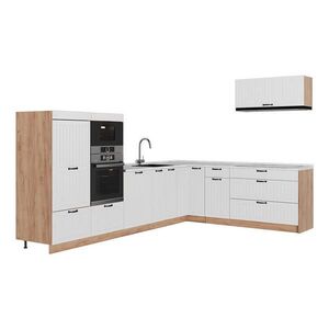 Vicco ROHOVÁ KUCHYŇA Fame-Line, Biely vidiecky dom/Dub Goldkraft, 327 x 227 cm, AP Marble vyobraziť