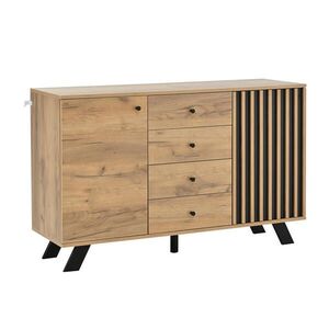 Urban Meuble KOMODA drevodekor, 2 skrinky, 4 zásuvky, 5 masívnych drevených nôh, veľký úložný priestor vyobraziť