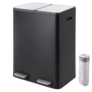 Relaxdays KÔŠ Čierny 2-komorový 2x30 l vyobraziť