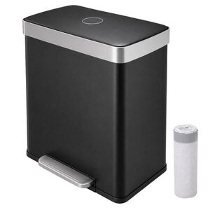 Relaxdays KÔŠ Čierny 2x30 l pedálový 2-komorový vyobraziť