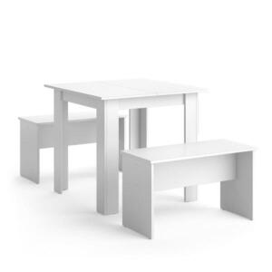 Vicco SÚPRAVA JEDÁLENSKÉHO STOLA Sentio biely 80 x 80 cm s 2 lavičkami vyobraziť