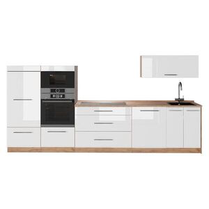 Vicco KUCHYNKA Fame-Line, Biely vysoký lesk/Dub Goldkraft, 340 cm, AP Oak vyobraziť