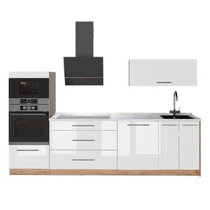 Vicco KUCHYNKA Fame-Line, Biely vysoký lesk/Dub Goldkraft, 280 cm, AP Marble vyobraziť