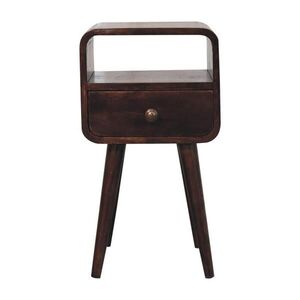 Artisan Furniture CALIFORNIA NOČNA OMARICA v orehovem zaključku, ukrivljena z odprto polico vyobraziť