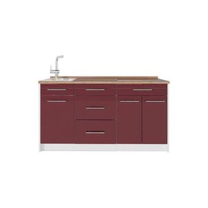 Vicco KUCHYNSKÝ BLOK Fame-Line, Bordeaux vysoký lesk/biely, 150 cm Goldkraft tammi työtaso vyobraziť